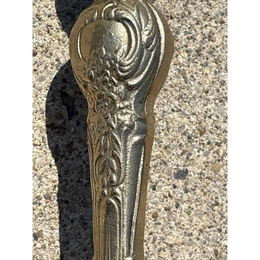 Vintage Brass Candlestick Rococo Baroque Floral Taper India Victorian Heavy